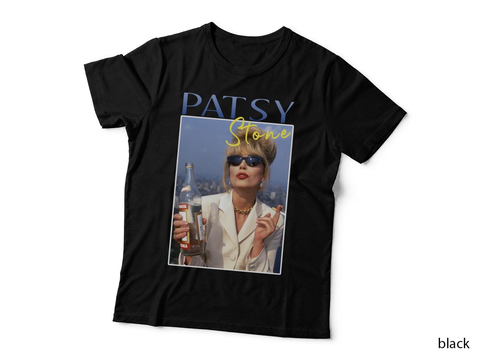 Patsy Stone Absolutely Fabulous Sunglasses Vodka Bottle T-Shirt