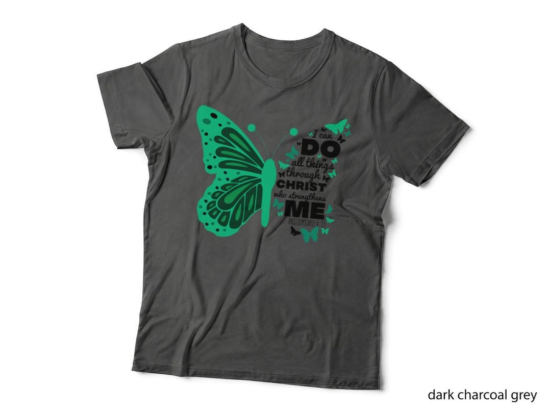 Philippians 413 Butterfly Christ Bible Verse Gift for Women T-Shirt