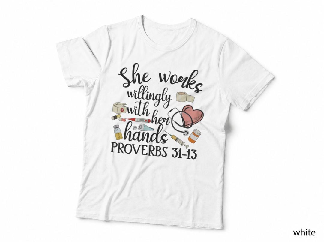 Proverbs 31-13 T-Shirt, Religious Faith Apparel
