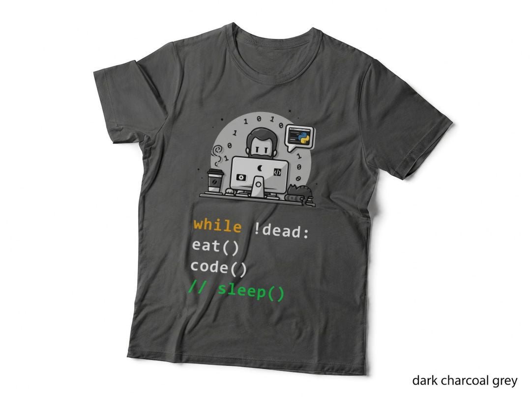 Python Developer While Not Dead Eat Code Sleep Programmer T-Shirt