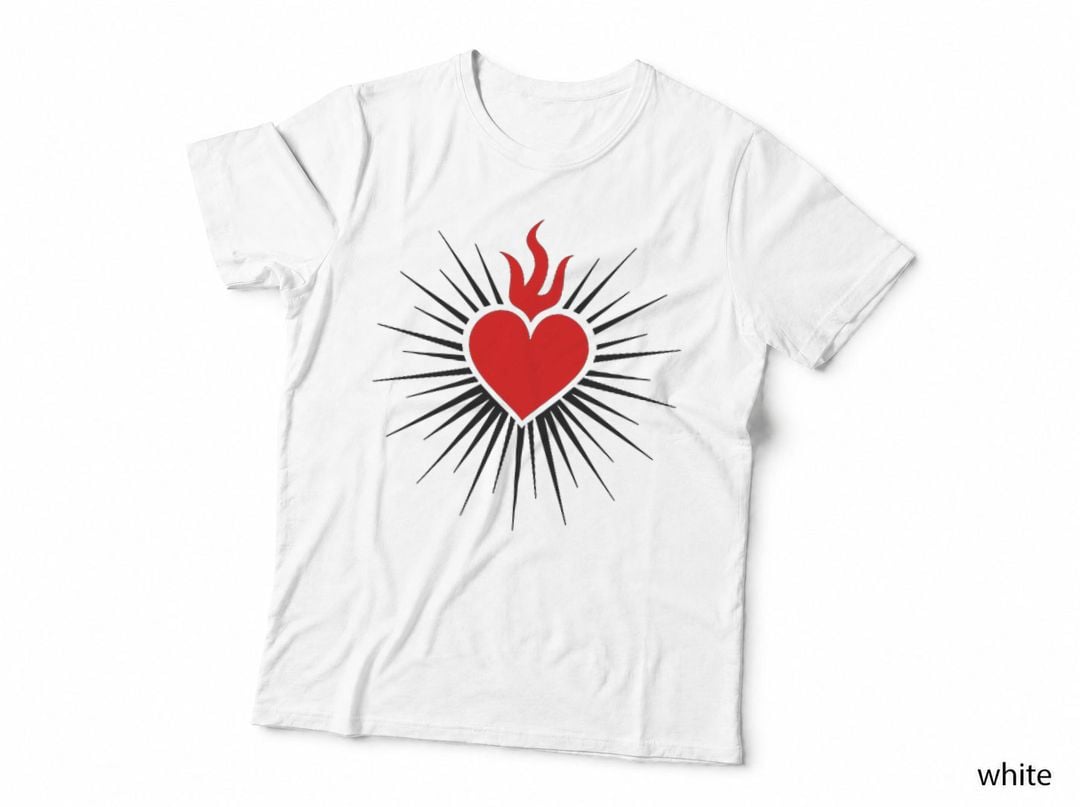 Sacred Heart Love Jesus Christ God Christian Church Religion T-Shirt