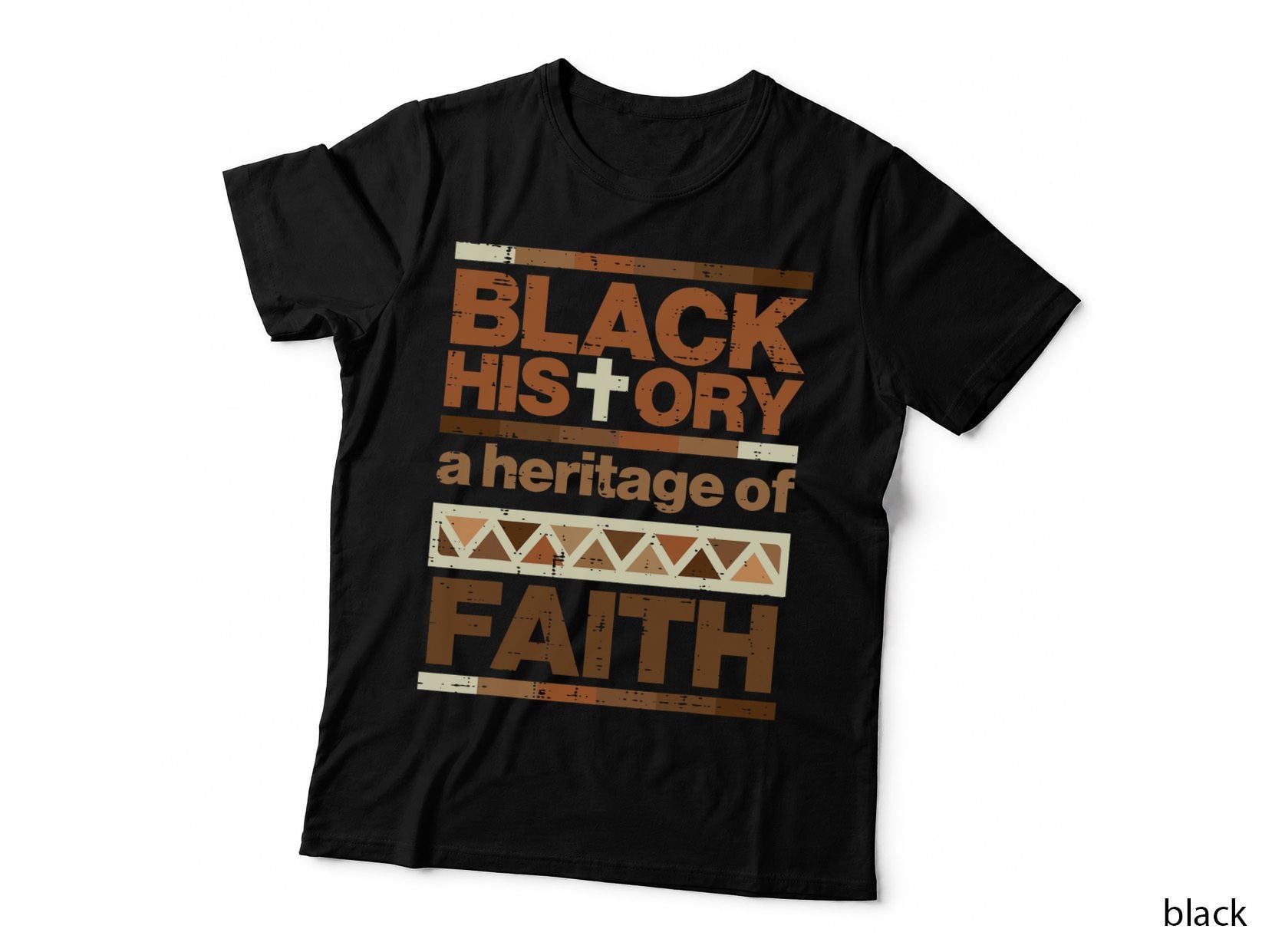 Black History Heritage of Faith African Pride Men Women Kids T-Shirt