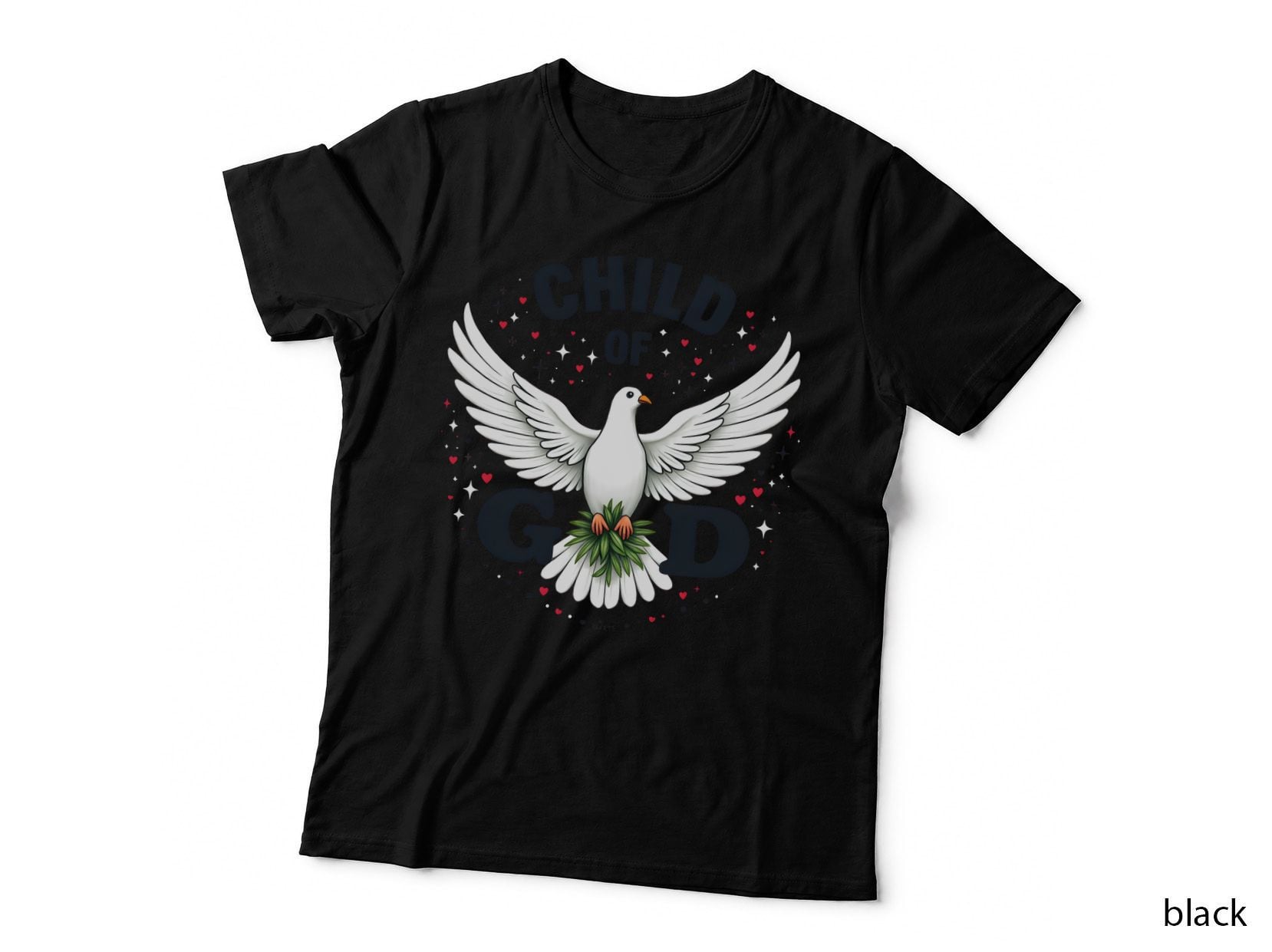Christian Child of God Dove Olive Branch Pink Peace Harmony Spiritual T-Shirt