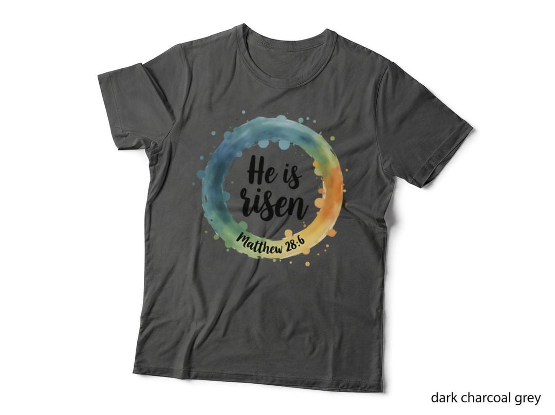 He Is Risen Christian Matthew 28. 6 Watercolor Religious Graphic Design T-Shirt