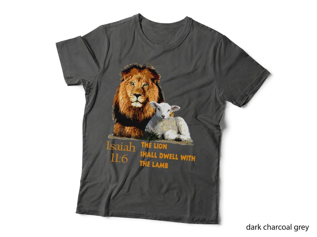 Lamb Lion Bible Verse Spiritual God Jesus Christ Christian T-Shirt