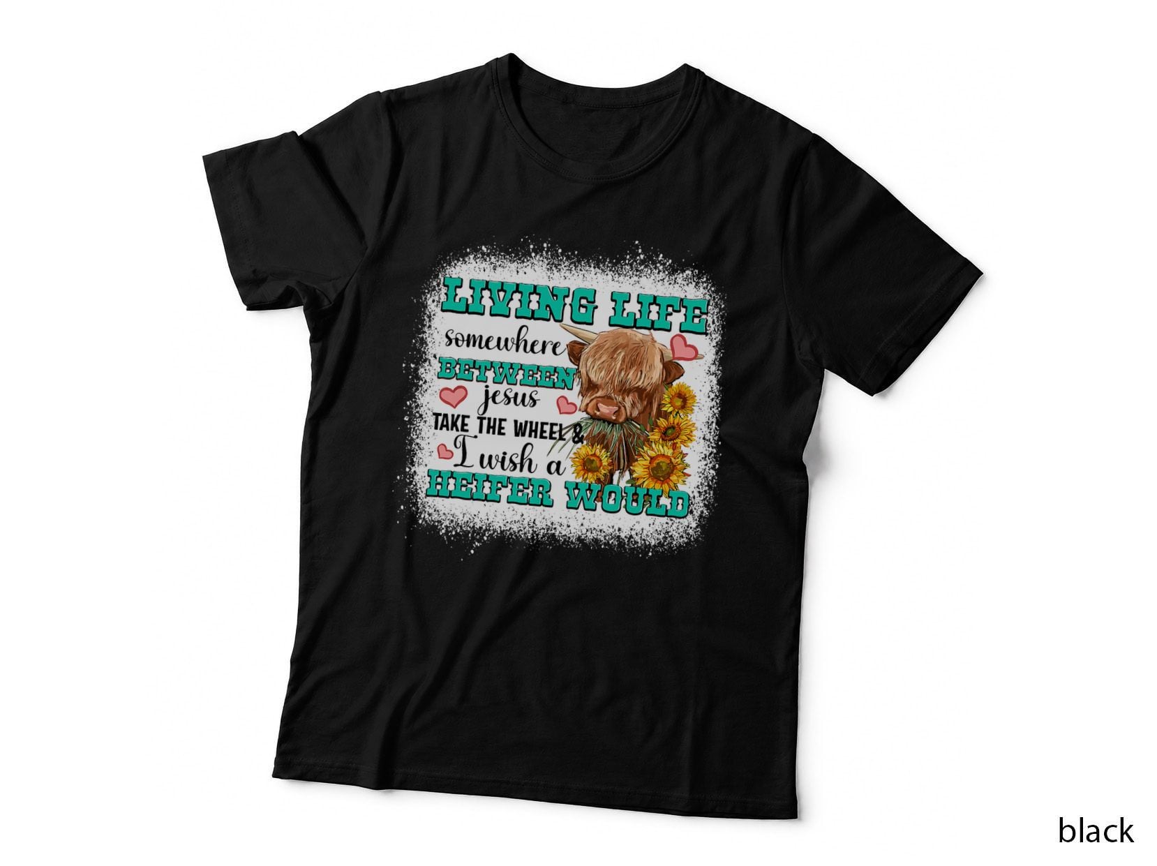Living Life Somewhere Between Jesus Take the Wheel T-Shirt