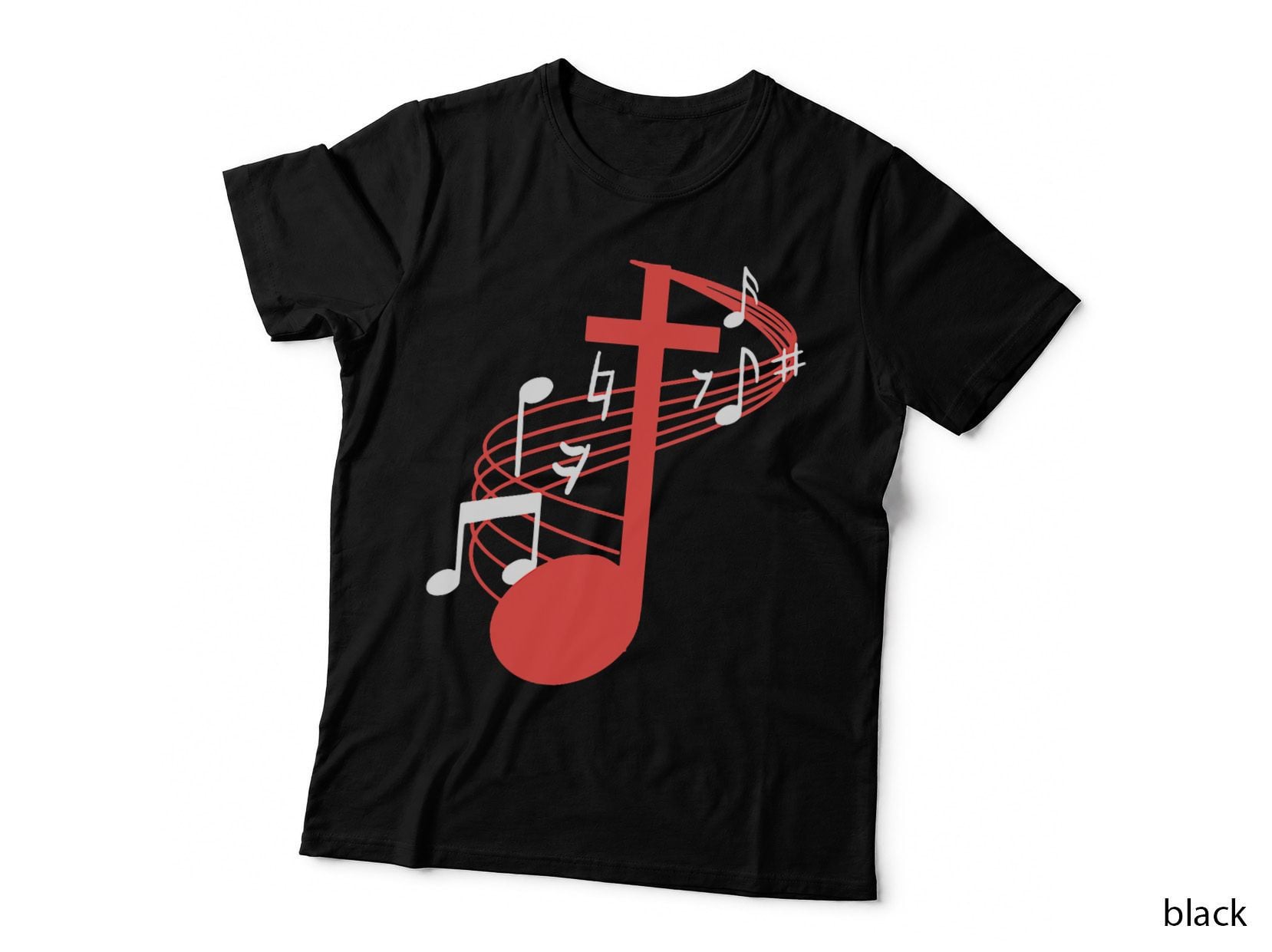 Melodious Notes Cross, Jesus Church Music Choir T-Shirt
