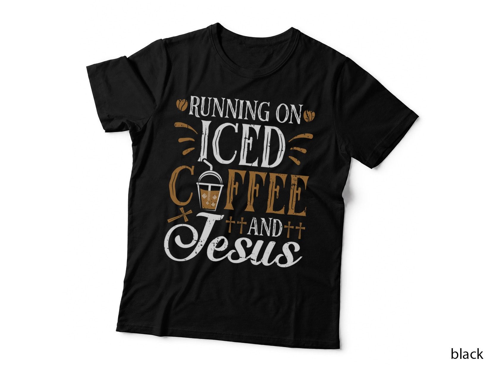 Running on Iced Coffee and Jesus Cold Brew Christian T-Shirt