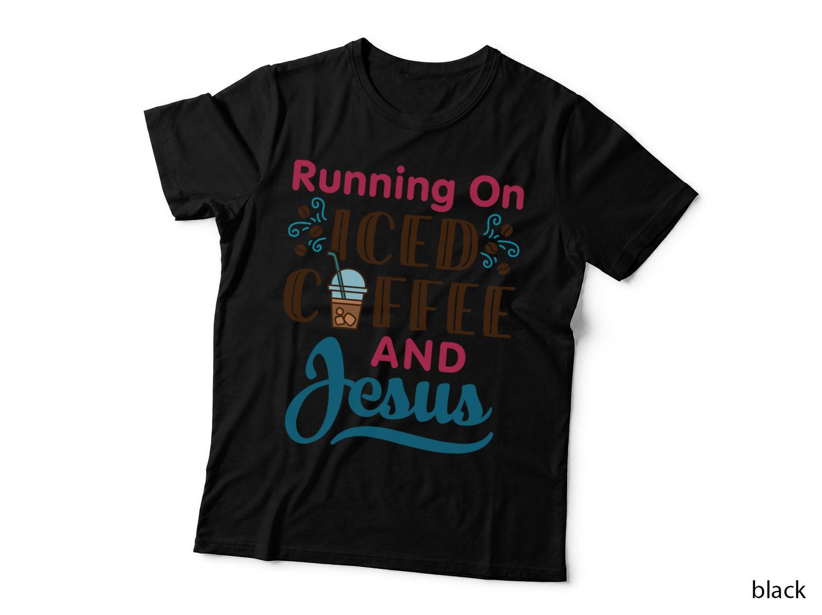 Running on Iced Coffee and Jesus Cold Brew Christian Women T-Shirt