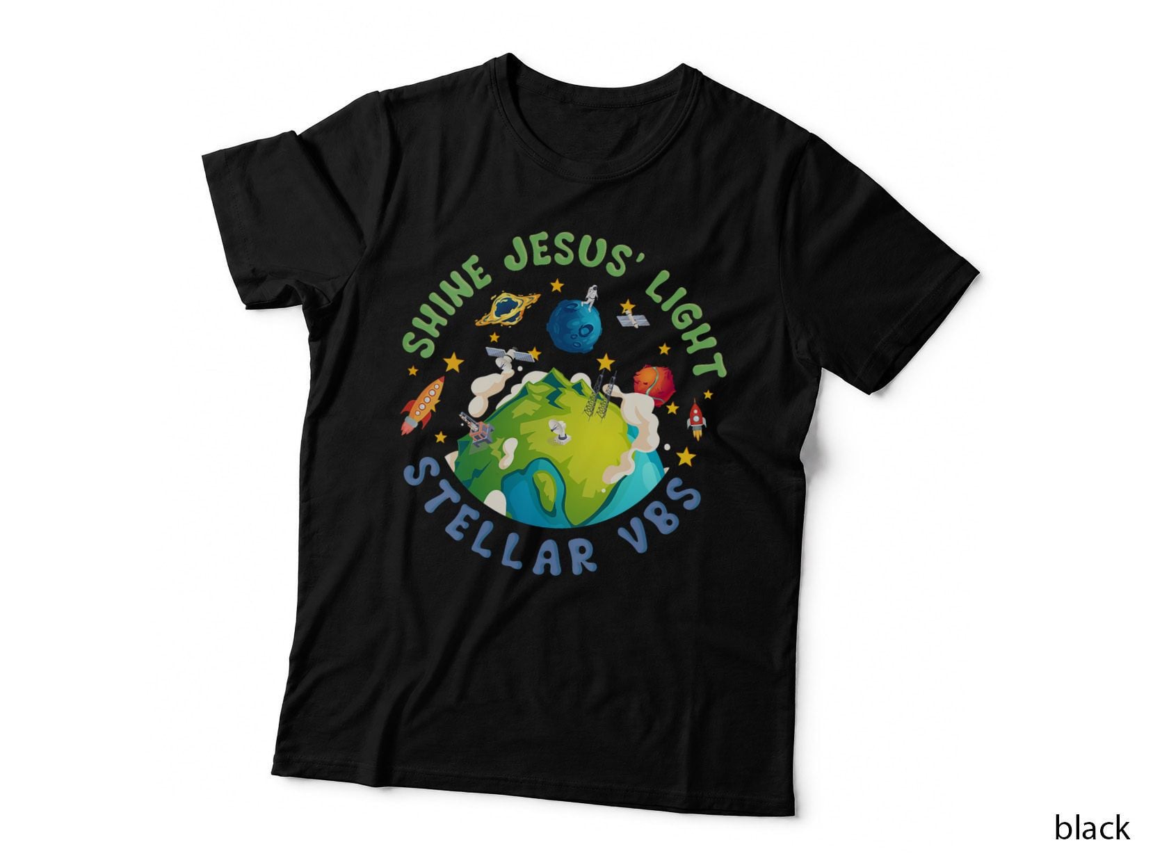 Stellar Vacation Bible School Shine Jesus' Light Christian T-Shirt