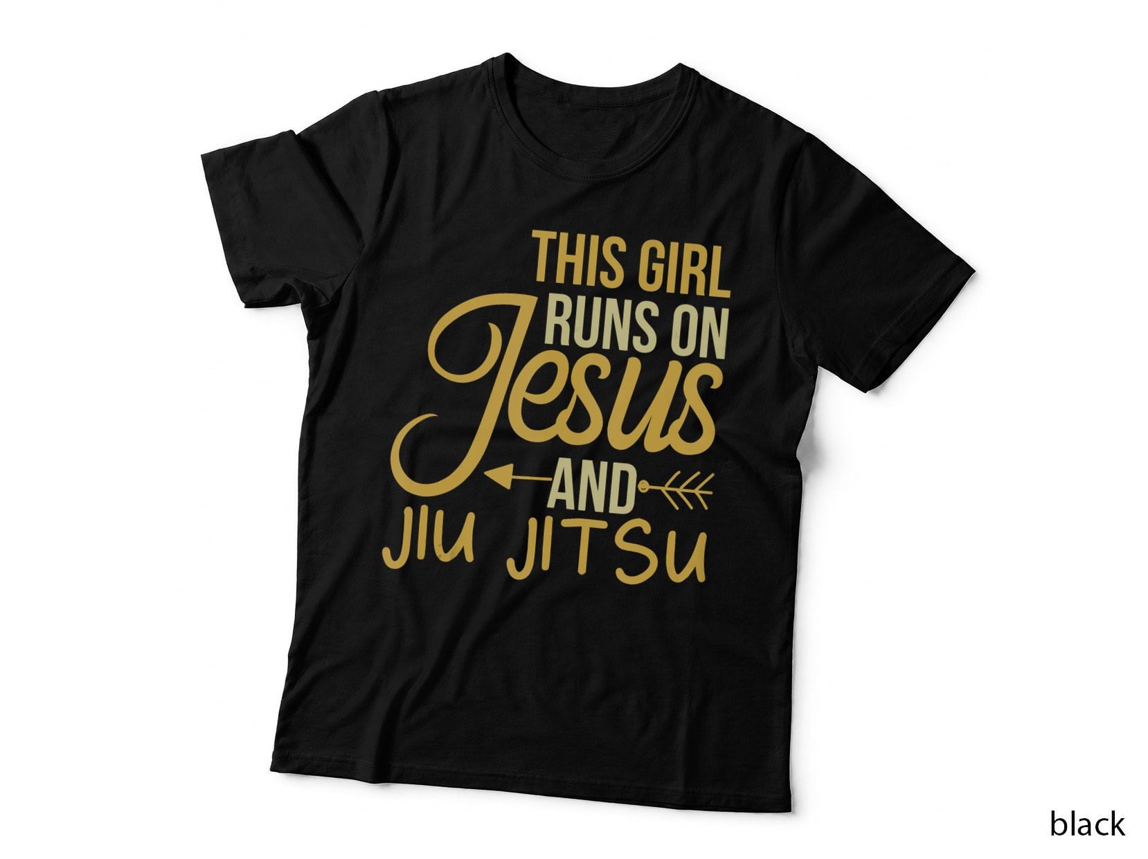 This Girl Runs on Jesus and Jiu-Jitsu for Christian Women T-Shirt