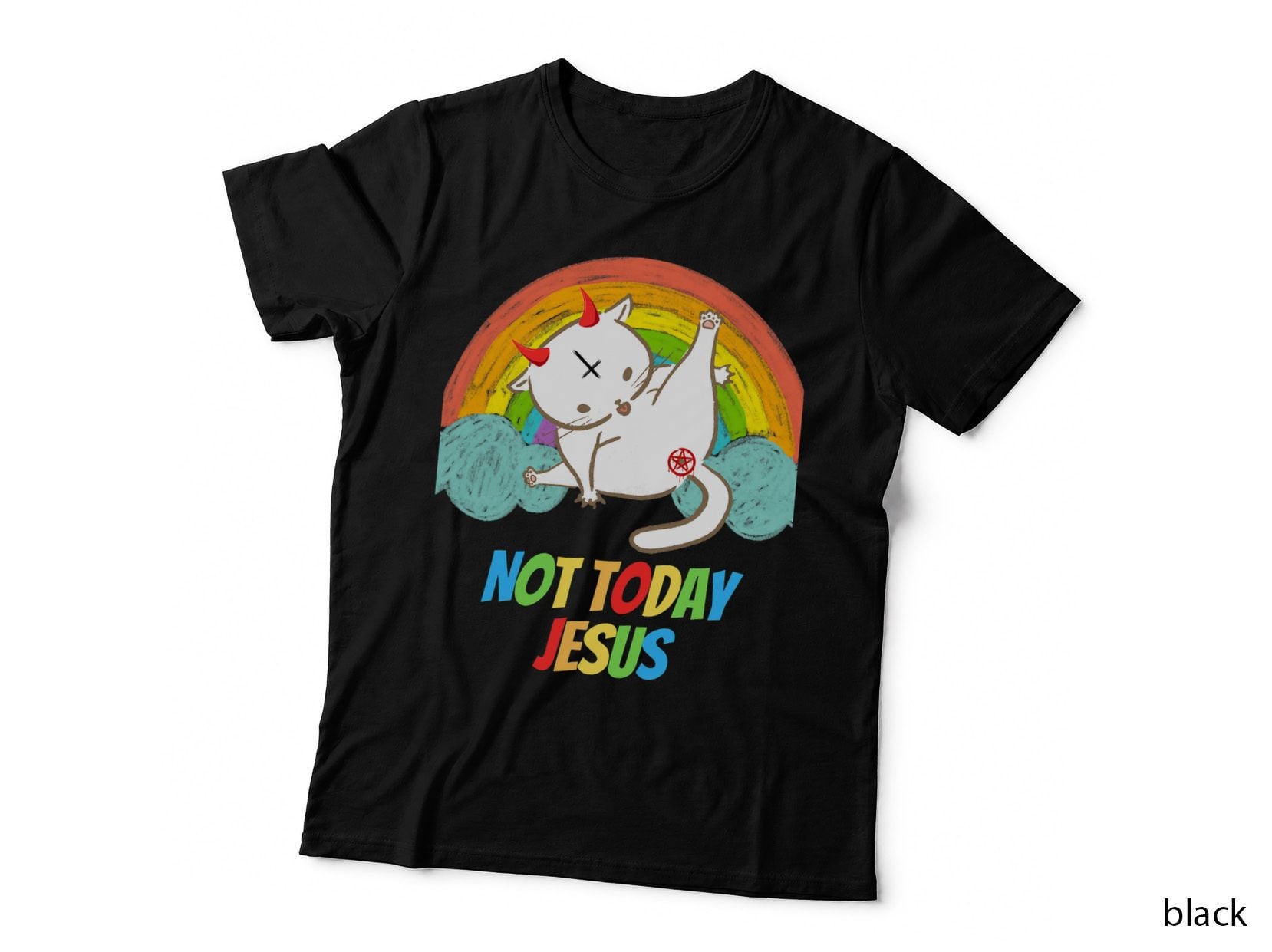 Today Not Jesus Devil Worship Funny Satanic Hail Satan T-Shirt