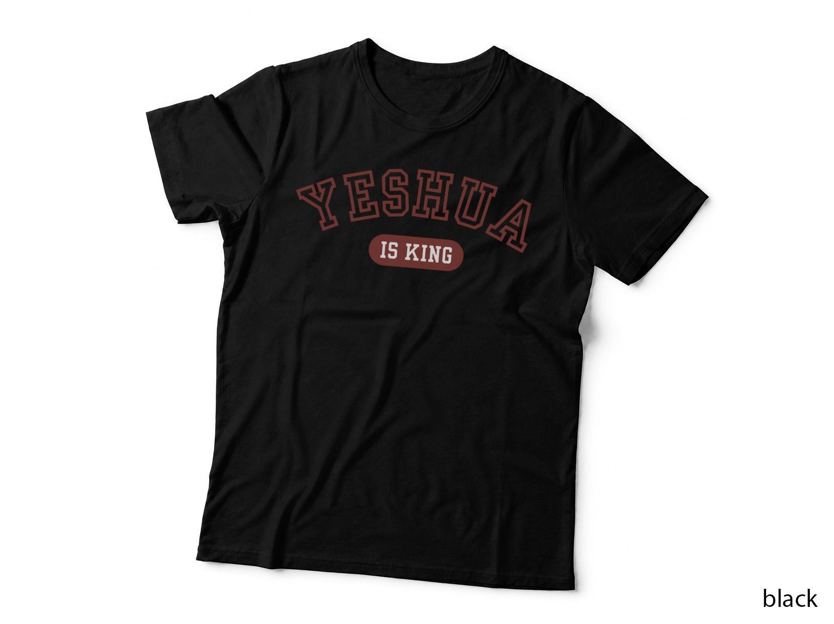 Yeshua Is King Jesus Scripture Christian Bible Faith Vintage T-Shirt