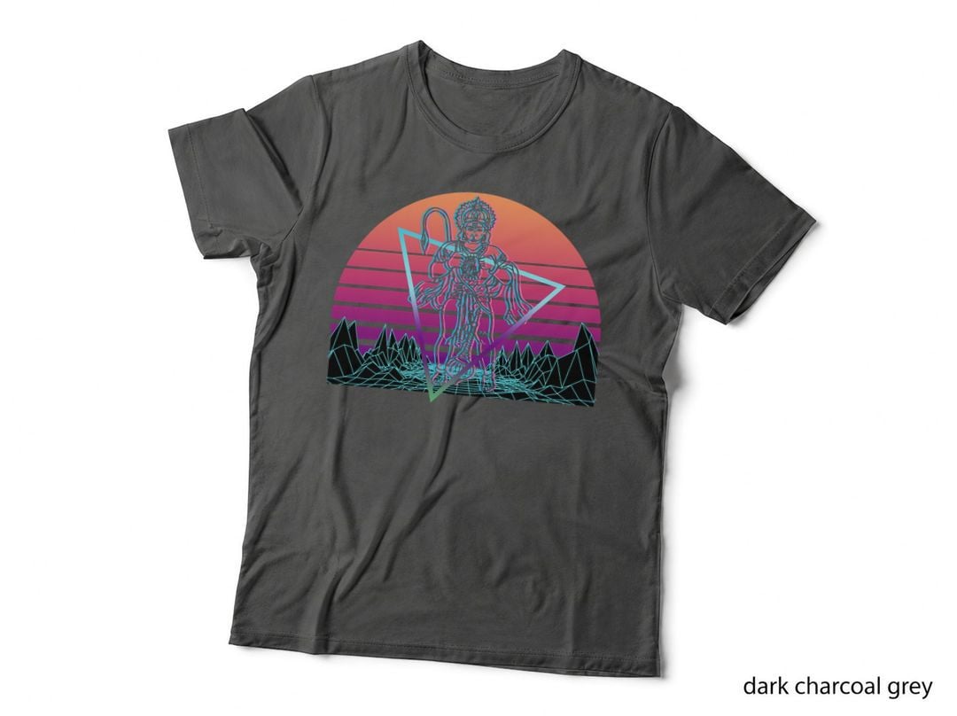 Hanuman Hindu God Ancient Hindu Mythology Vaporwave T-Shirt