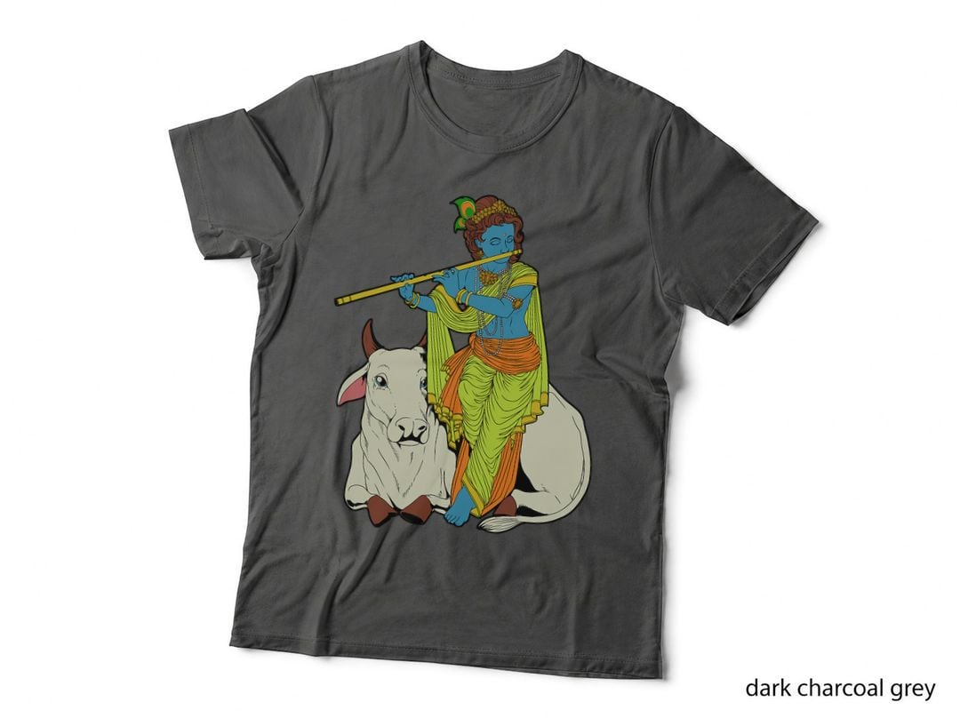 Hindu God - the Blue Flute Player Krishna T-Shirt