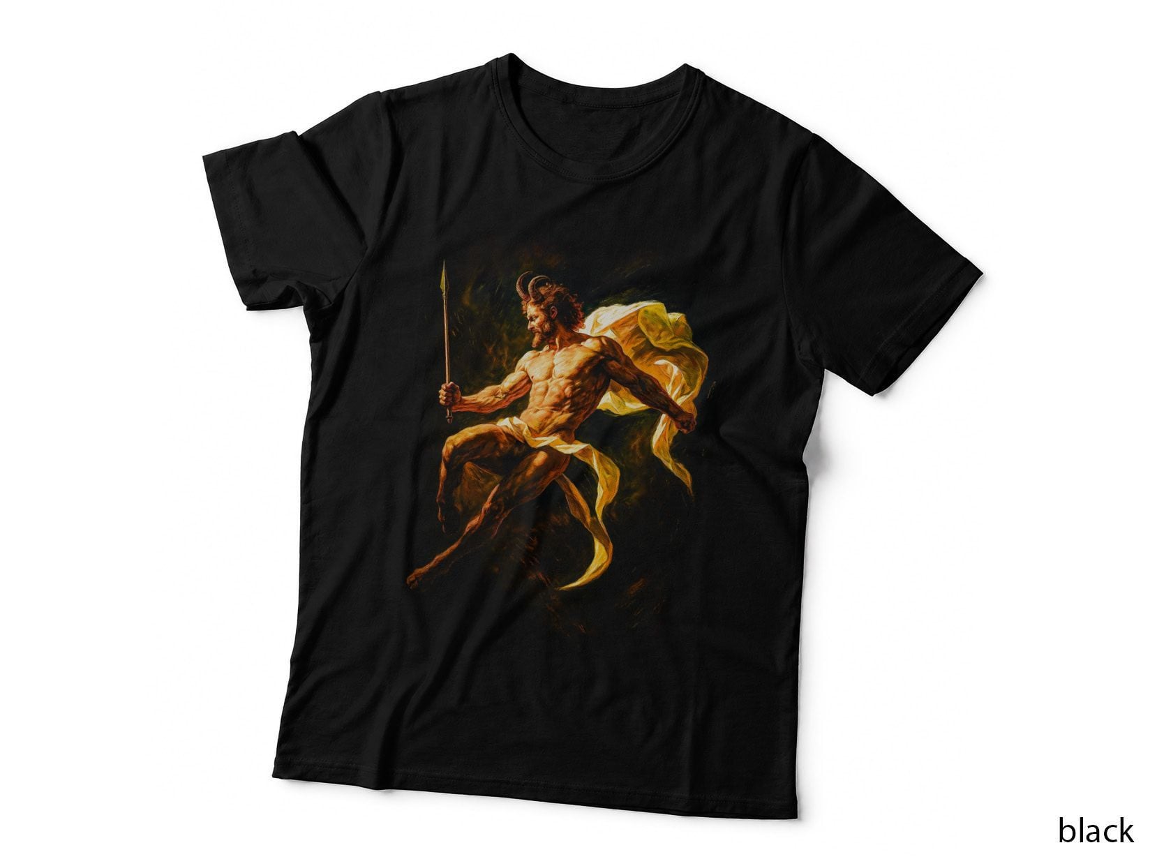 Pan Faun T-Shirt, Halftone Greek God of Nature Graphic Tee, Ancient Greece Shirt
