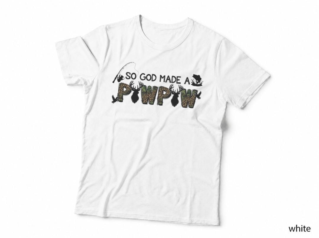So God Made a Pwpw Fathers Day T-Shirt, Hunting-Themed Graphic with Deer