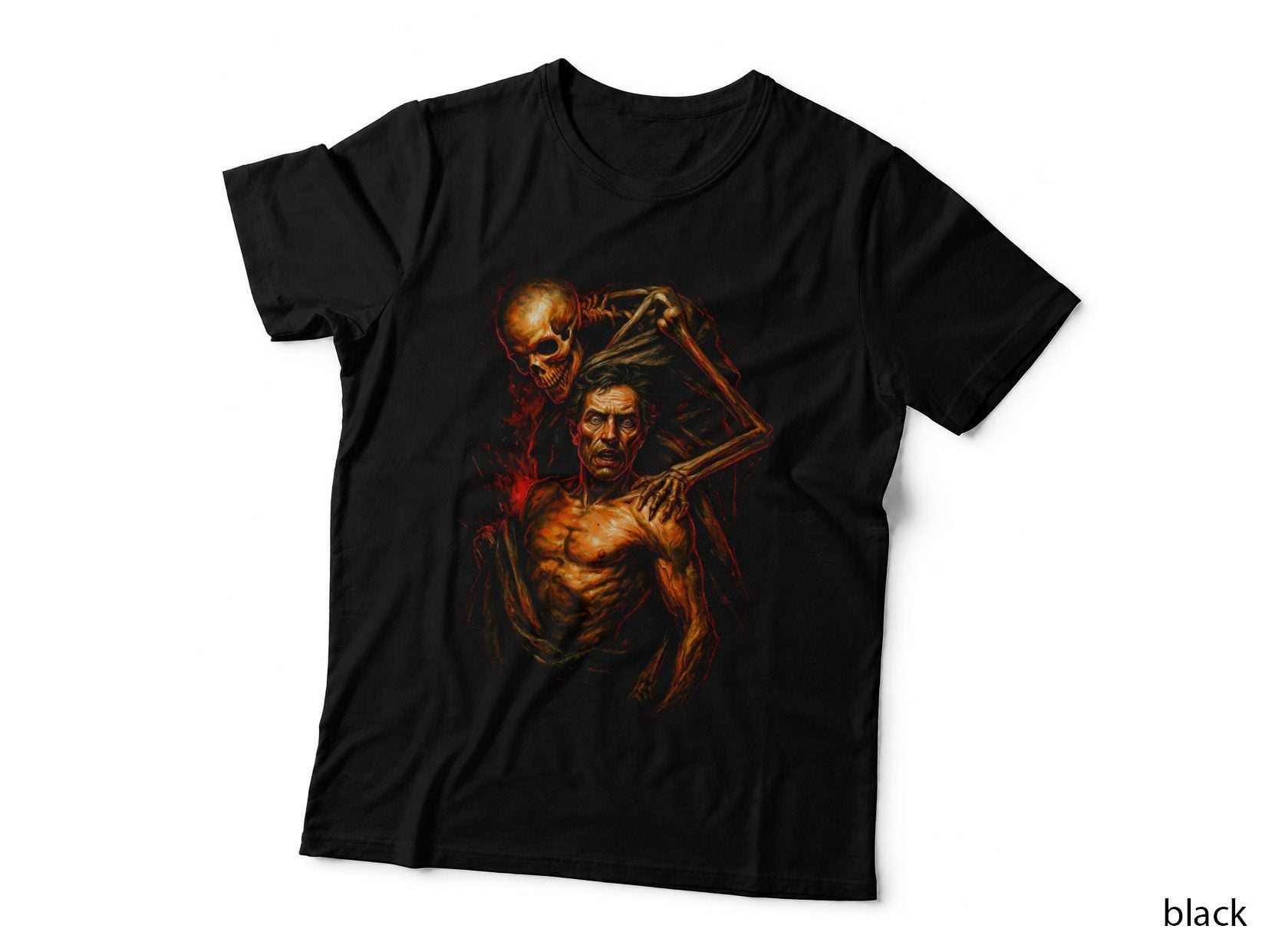 Thanatos T-Shirt, Halftone Greek God of Death Graphic Tee