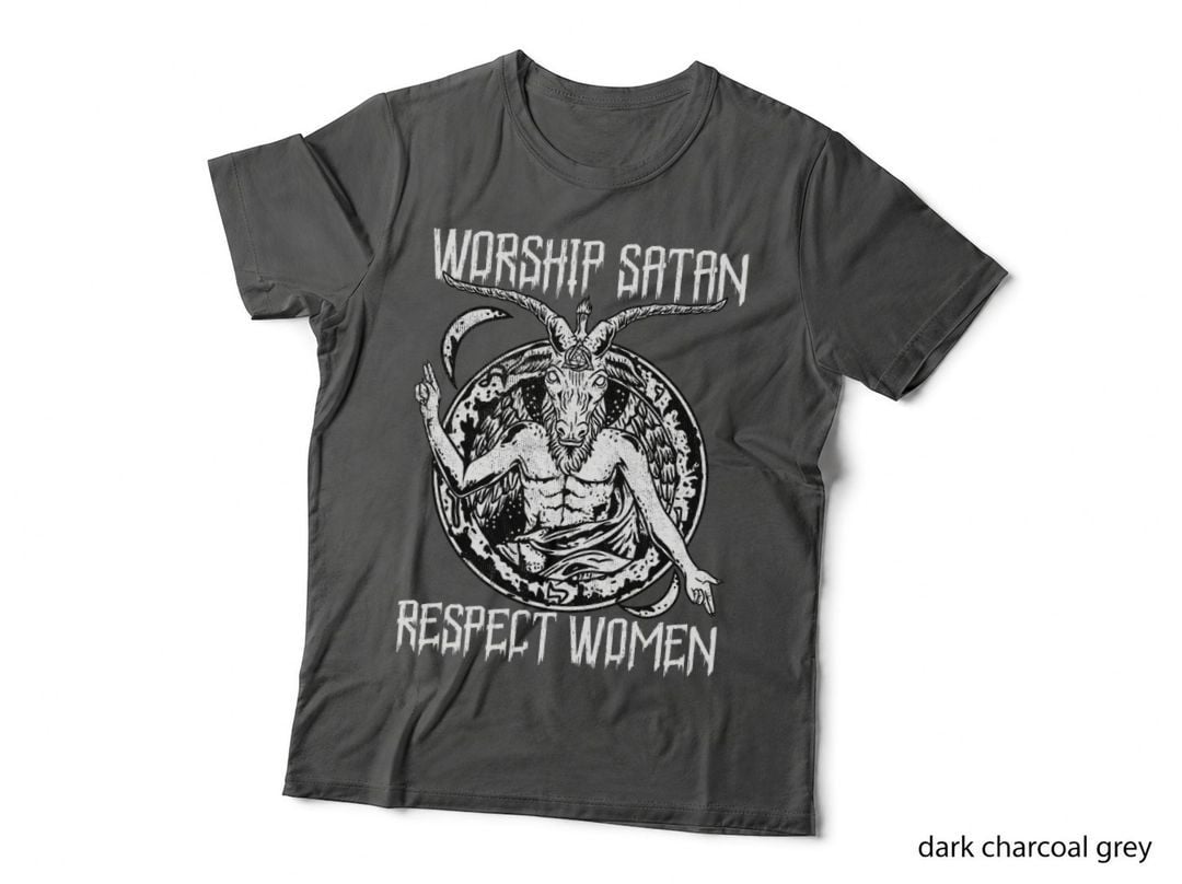 Worship Satan Respect Women I Satanic Goat Head T-Shirt