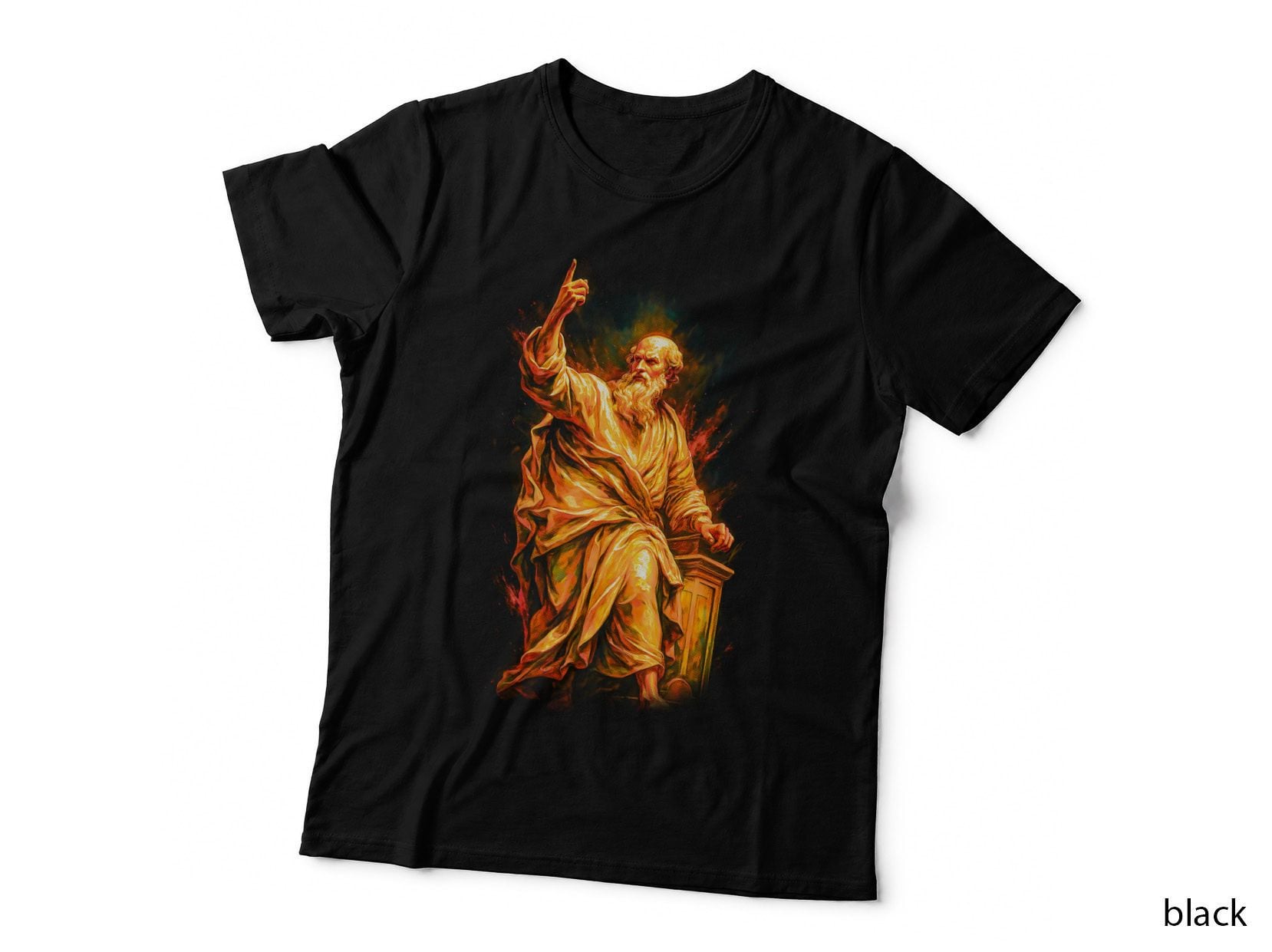 Zeus King T-Shirt, Halftone Greek Storm God Graphic Tee, Ancient Greece Shirt