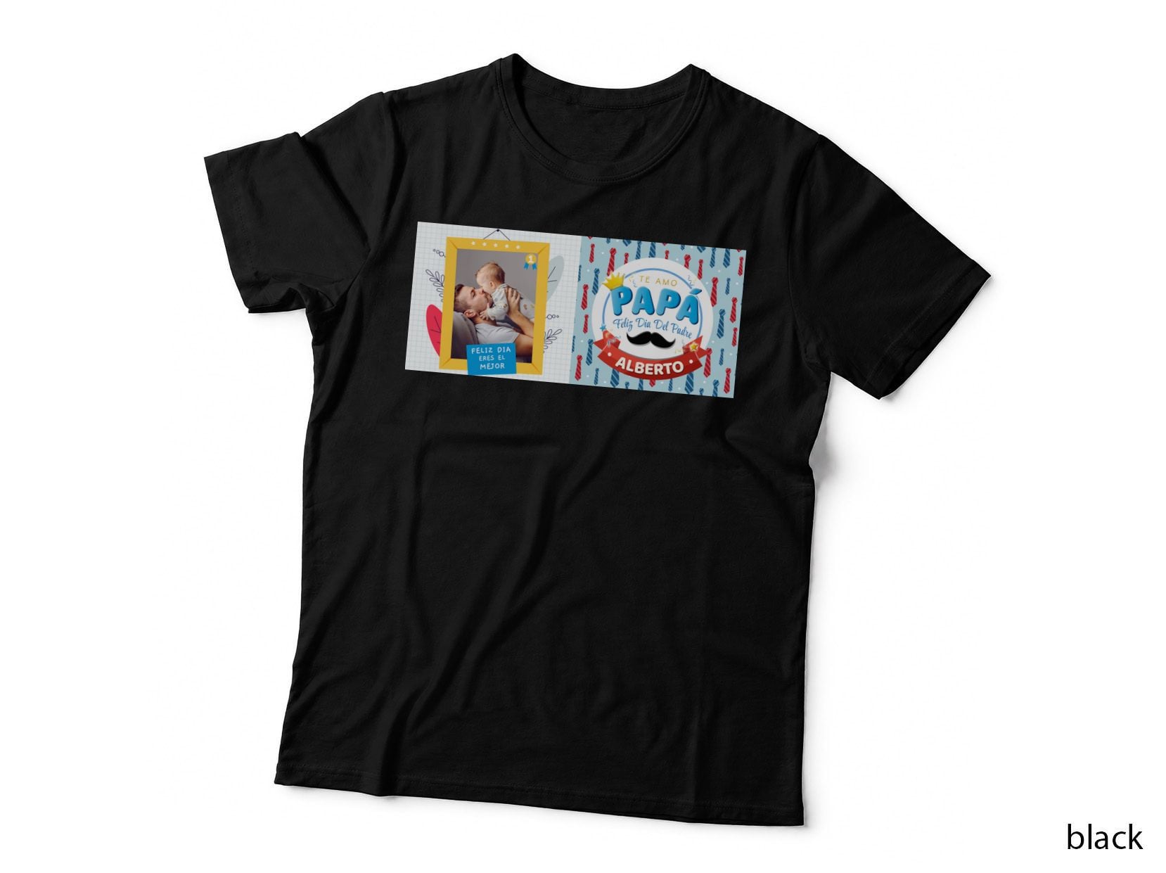 Alberto Feliz Dia Tres Es Lo Mejor Te Amo Papa Family Photo Father Baby T-Shirt
