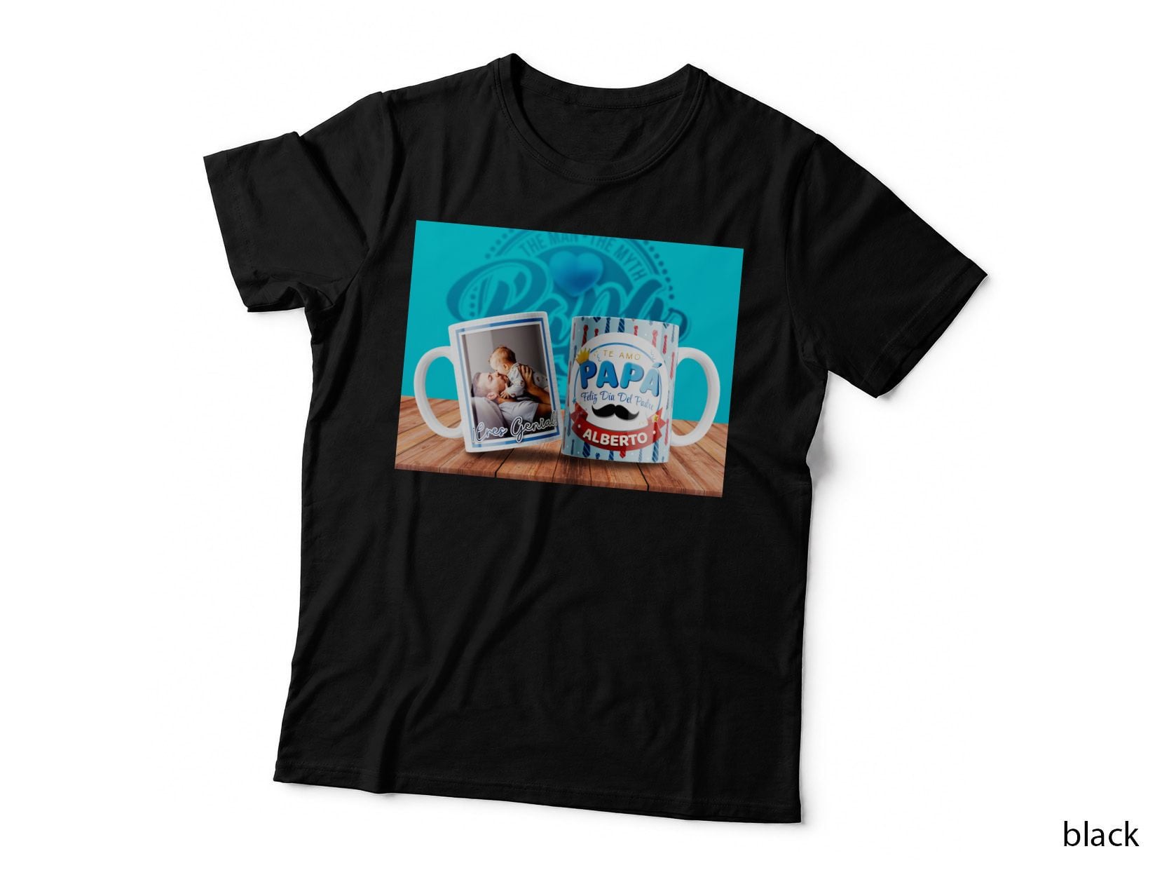 Alberto Te Amo Papa Feliz Dia Del Padre Eres Genial Turquoise Mug Family T-Shirt