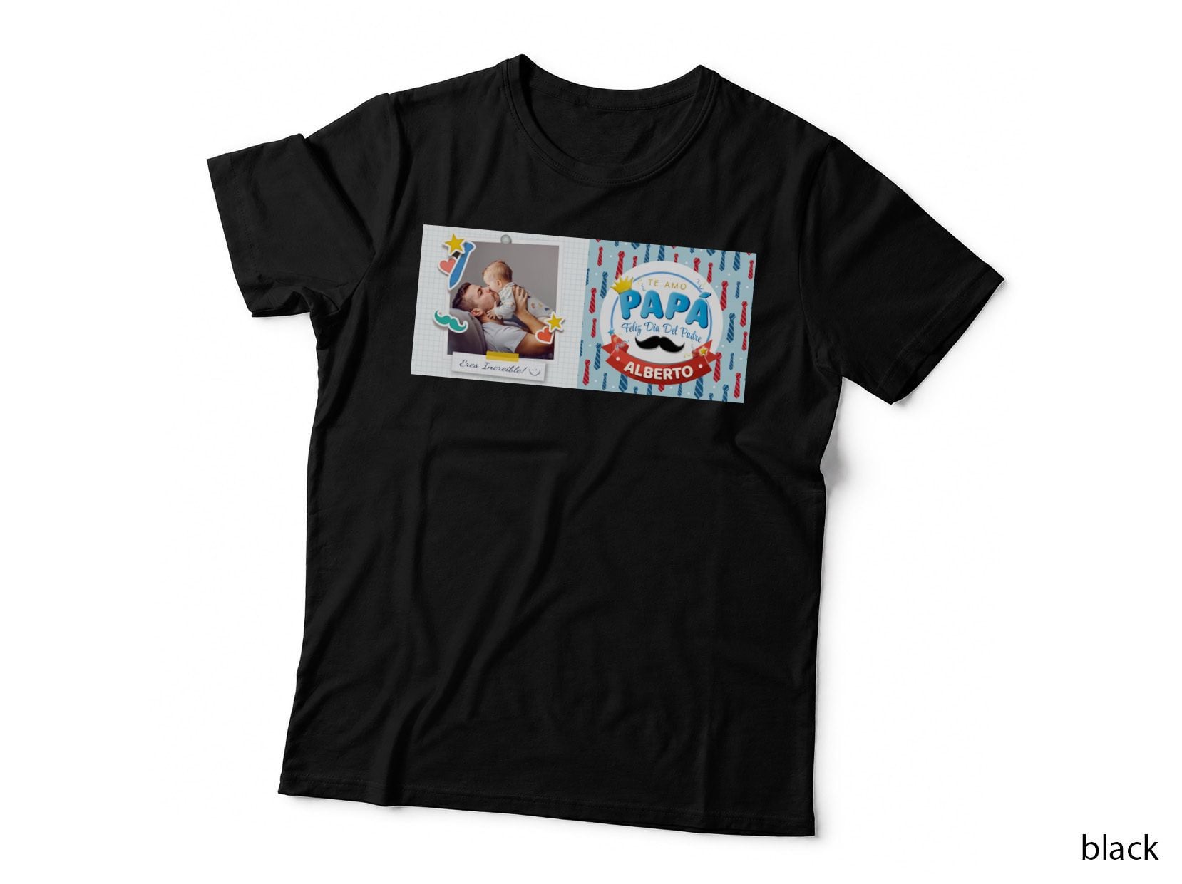 Alberto Te Amo Papa Feliz Dia Del Padre Family Photo Father Baby T-Shirt