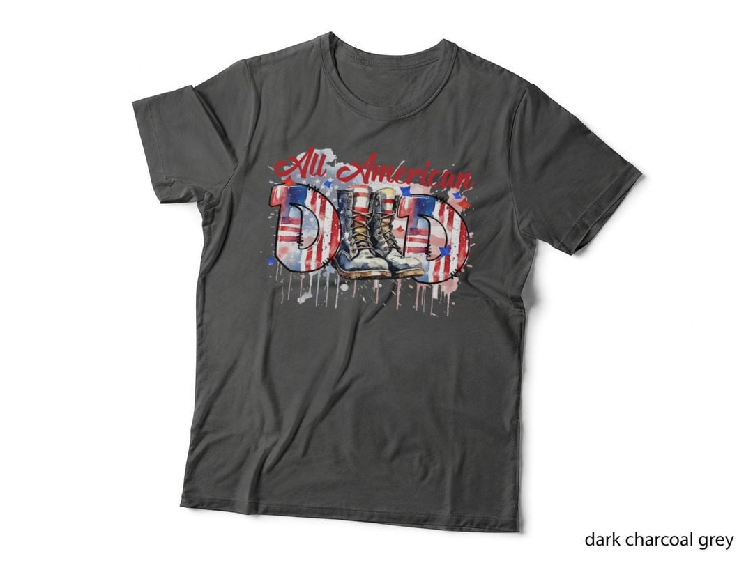 All American Dad Patriotic T-Shirt, Patriotic Combat Boots Graphic Tee