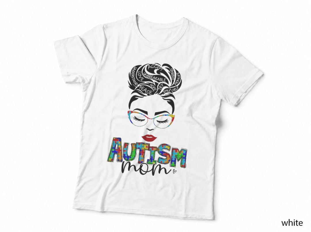 Autism Awareness Strong Mom Afro Mother Black Women Gift T-Shirt