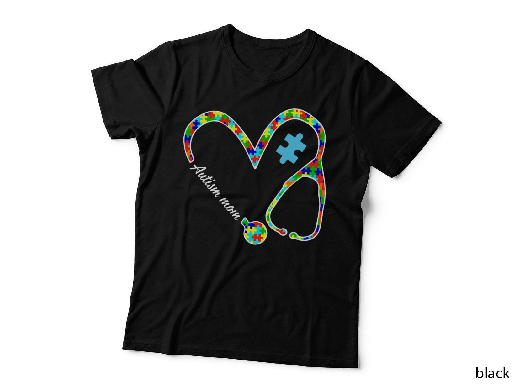 Autism Mom Puzzle Stethoscope Nurse Autism Awareness Day T-Shirt