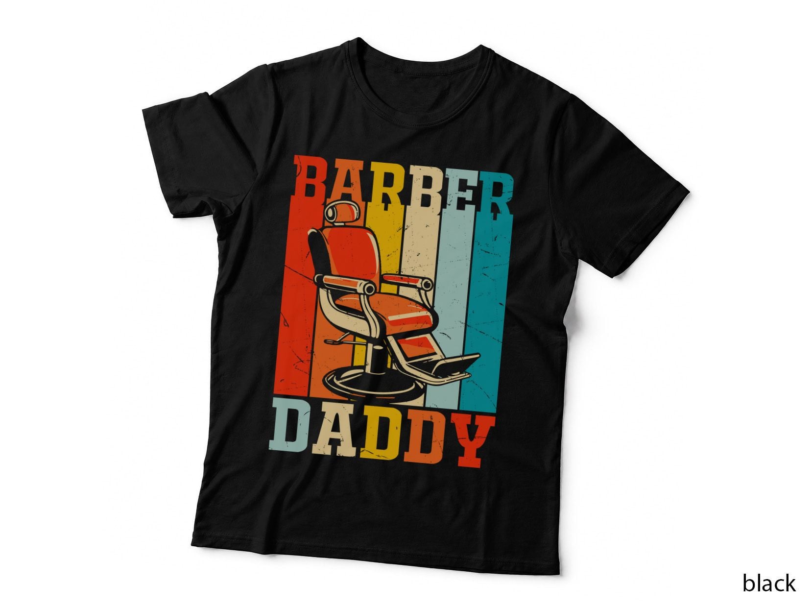 Barber Daddy Barber T-Shirt, Vintage Barber Chair Illustration Graphic Tee