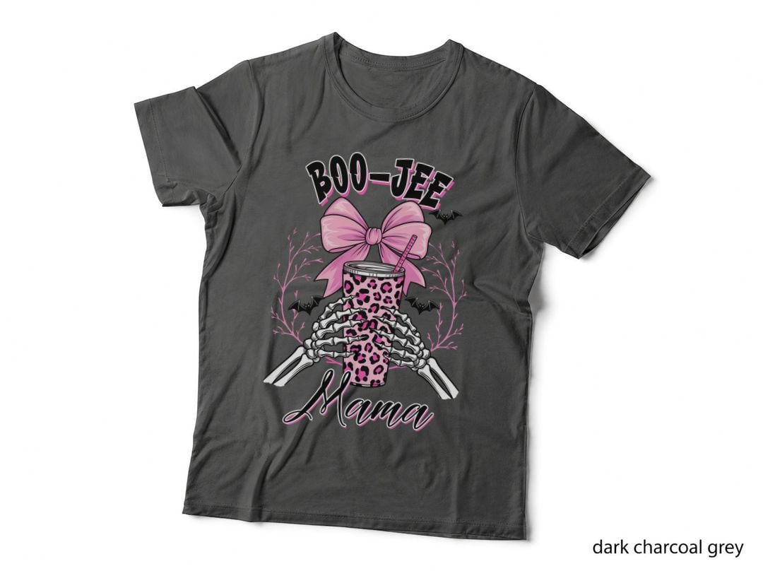 Boo-Jee Mama Mothers Day T-Shirt, Pink Leopard Print Cup with Graphic Tee