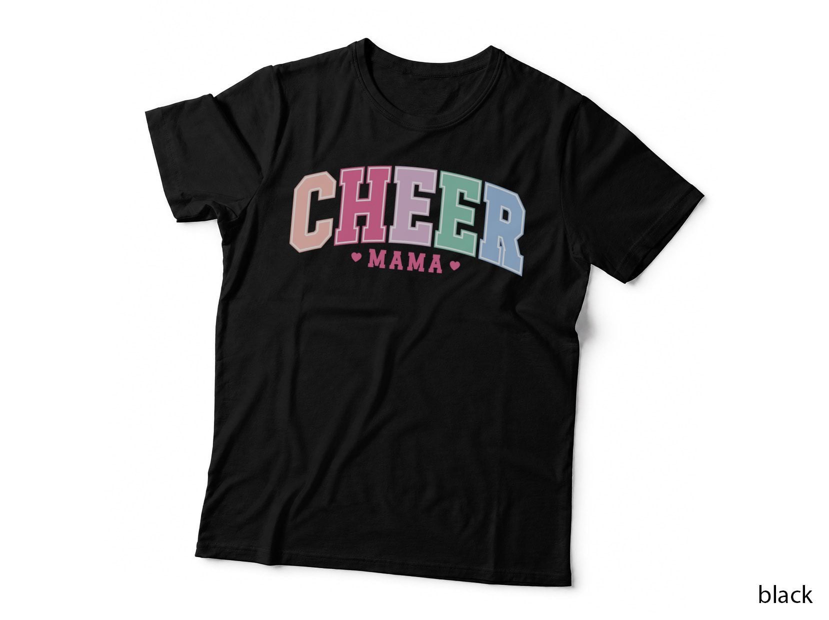 Cheer Mama Mothers Day T-Shirt, Pastel Cheerleading Mom Graphic Tee