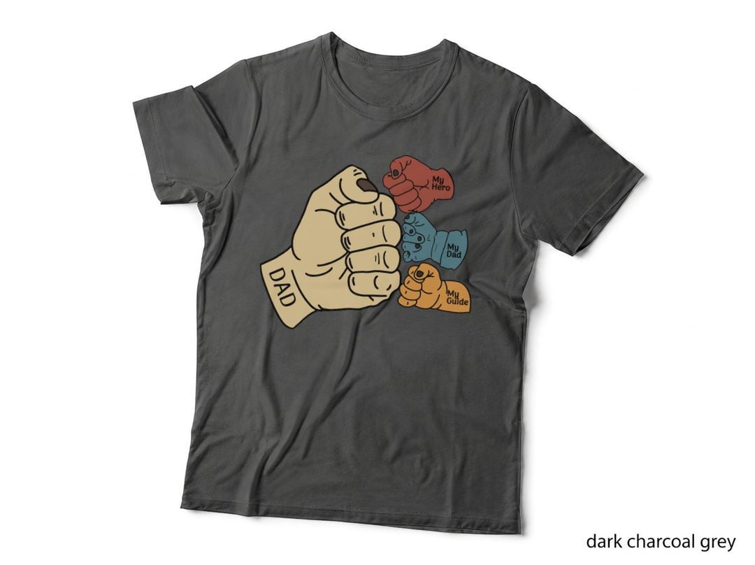 Dad My Hero My Dad My Guide Fathers Day T-Shirt, Fist Bumping Hands