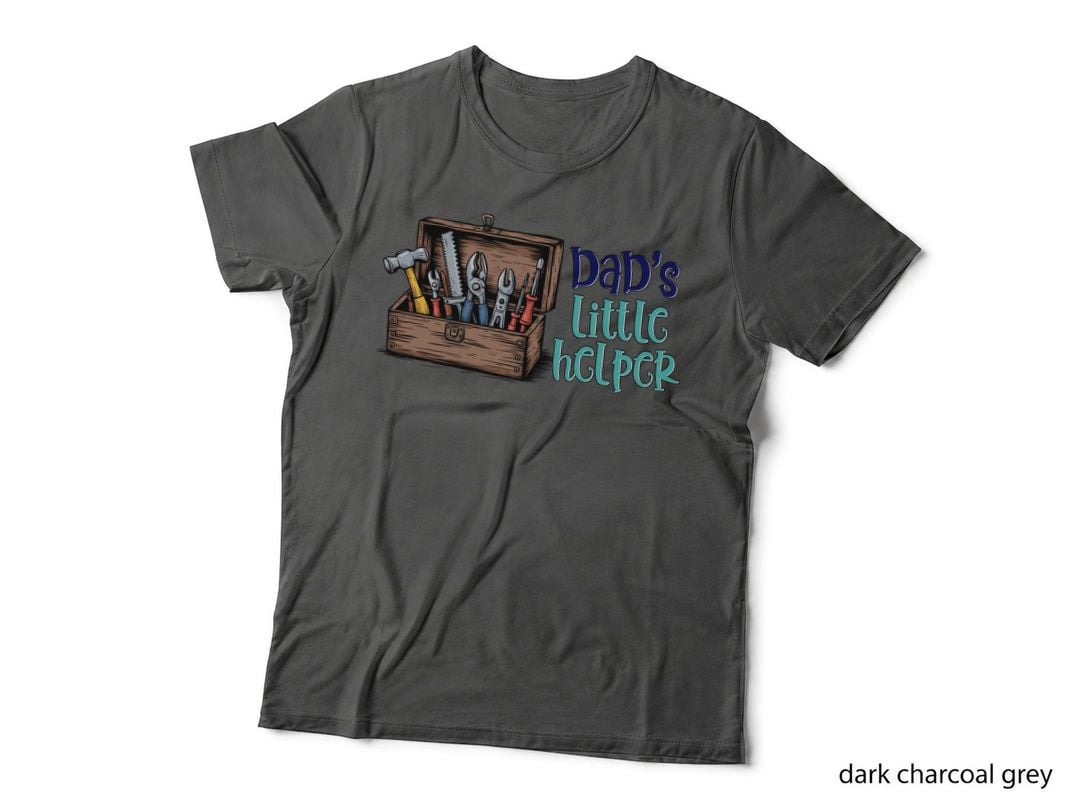 Dad's Little Helper Fathers Day T-Shirt, Open Toolbox Filled with Tools Graphic