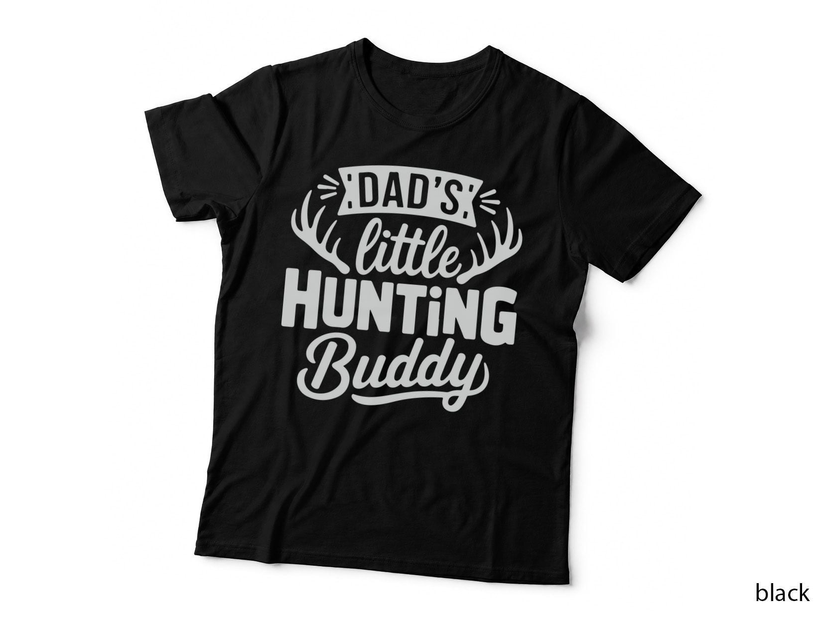 Dad's Little Hunting Buddy Hunting T-Shirt, Antlers on T-Shirt Graphic Tee
