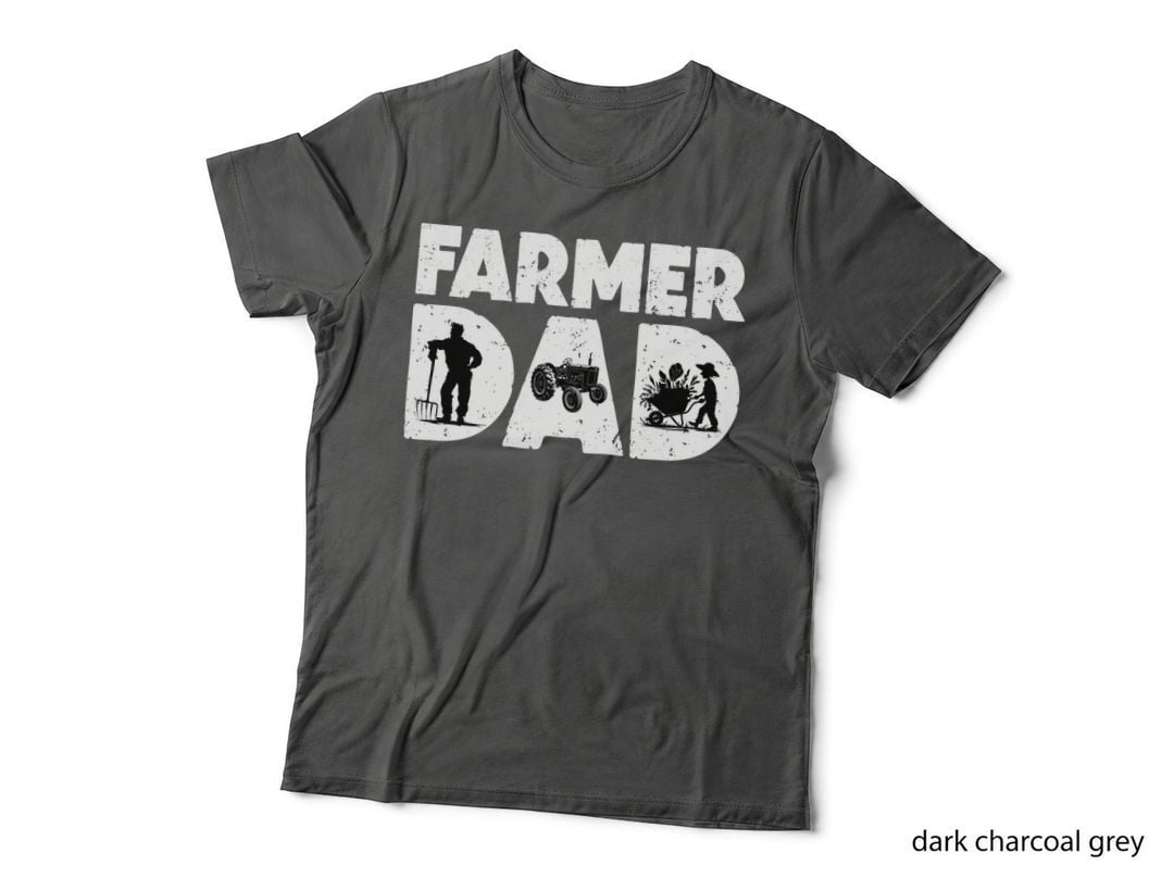 Farmer Dad Farmer T-Shirt, Farmer Dad Silhouette Scene with Graphic Tee