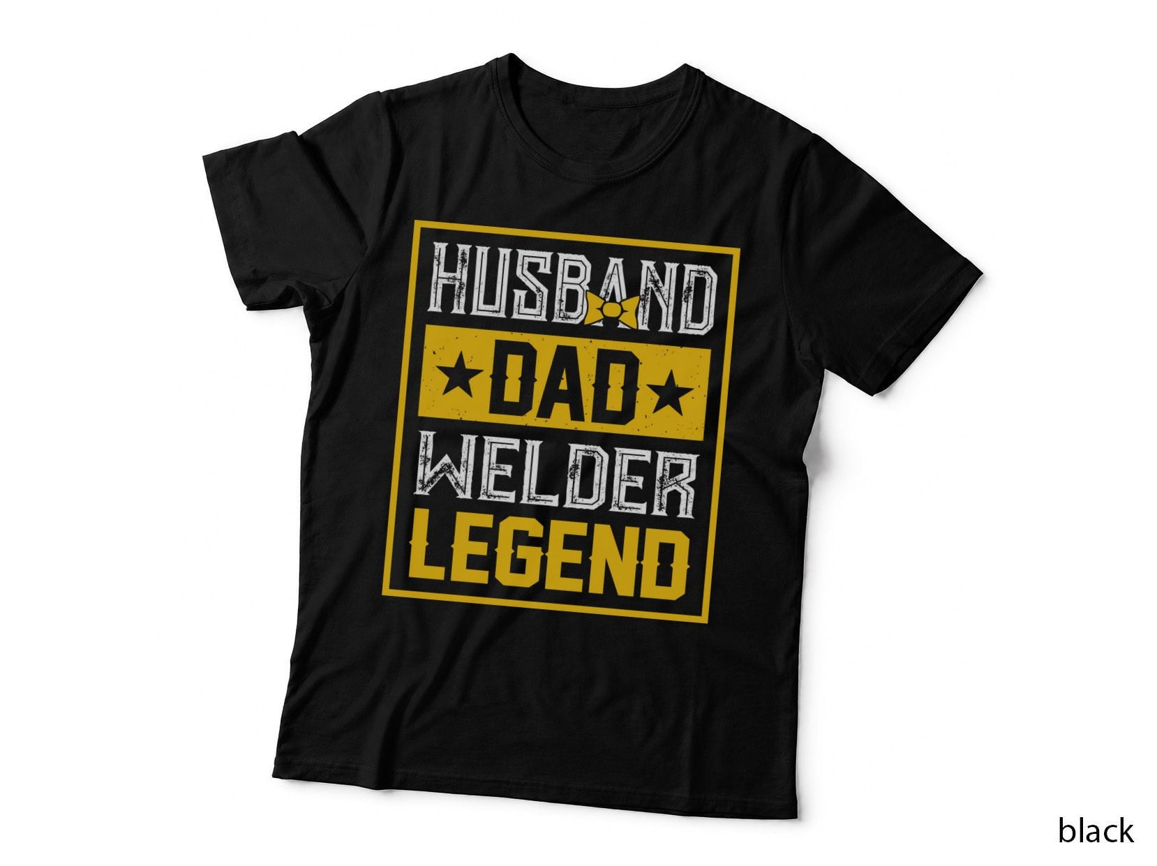 Husband Dad Welder Legend Welder T-Shirt, Welder Dad Legend Bow Tie Stars
