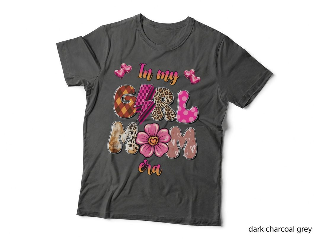 In My Girl Mom Era Mom T-Shirt, Girl Mom Era with Hearts and Graphic Tee