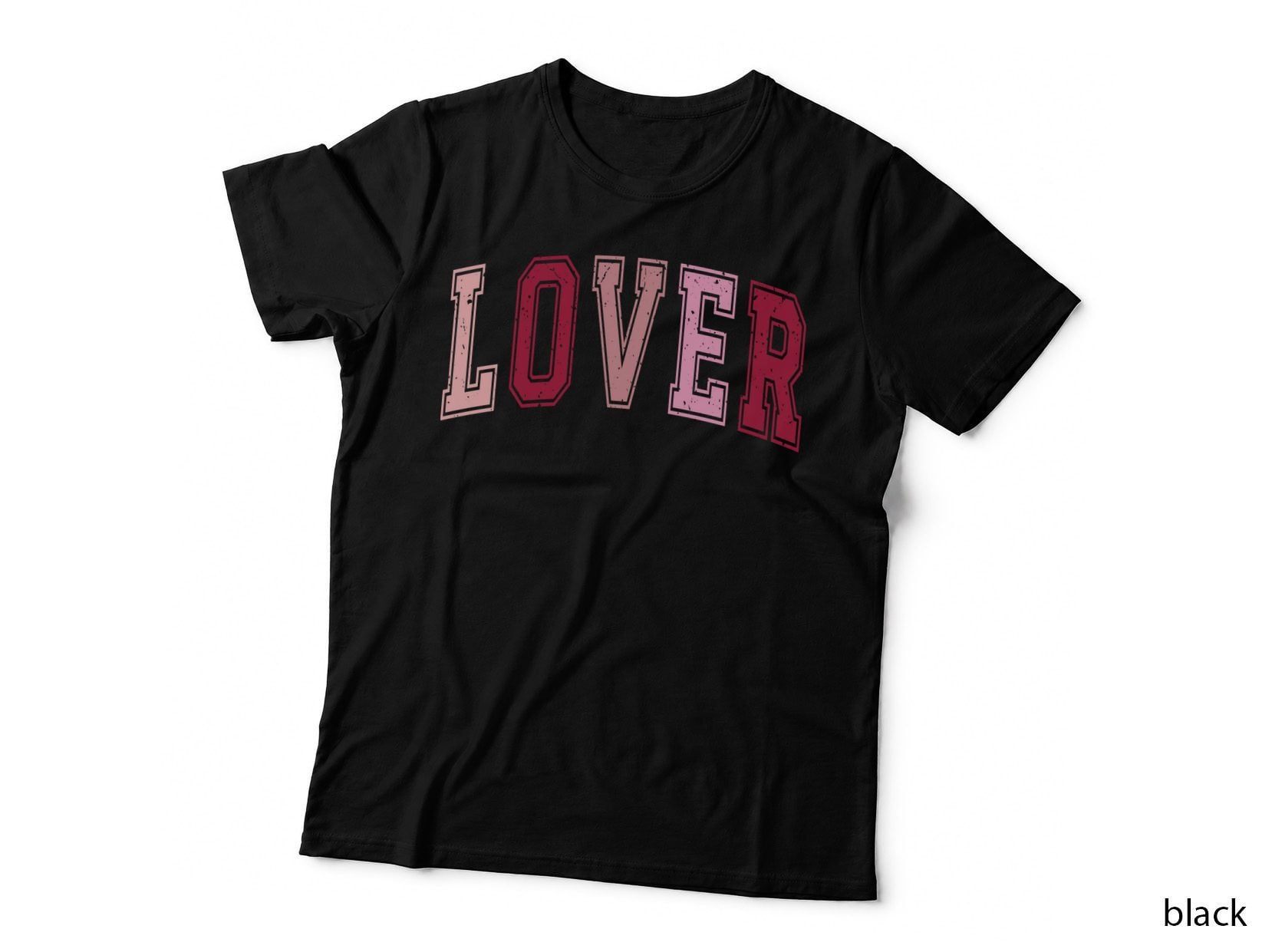 Lover Mama Pink Distressed Letters Partial Visibility T-Shirt