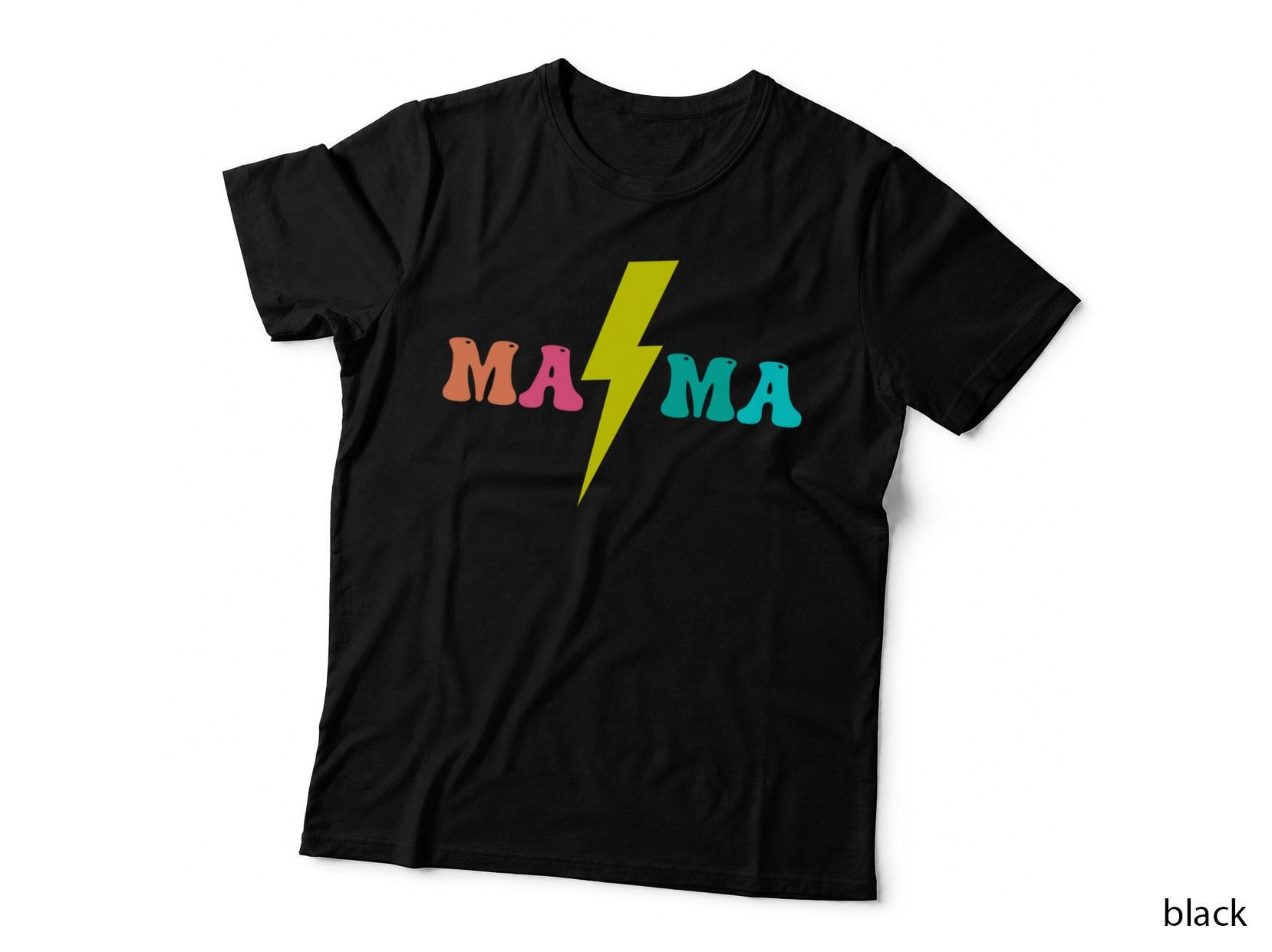 Ma Ma Fall T-Shirt, Mama Yellow Lightning Bold Autumn Tee, Sweater Weather Shirt