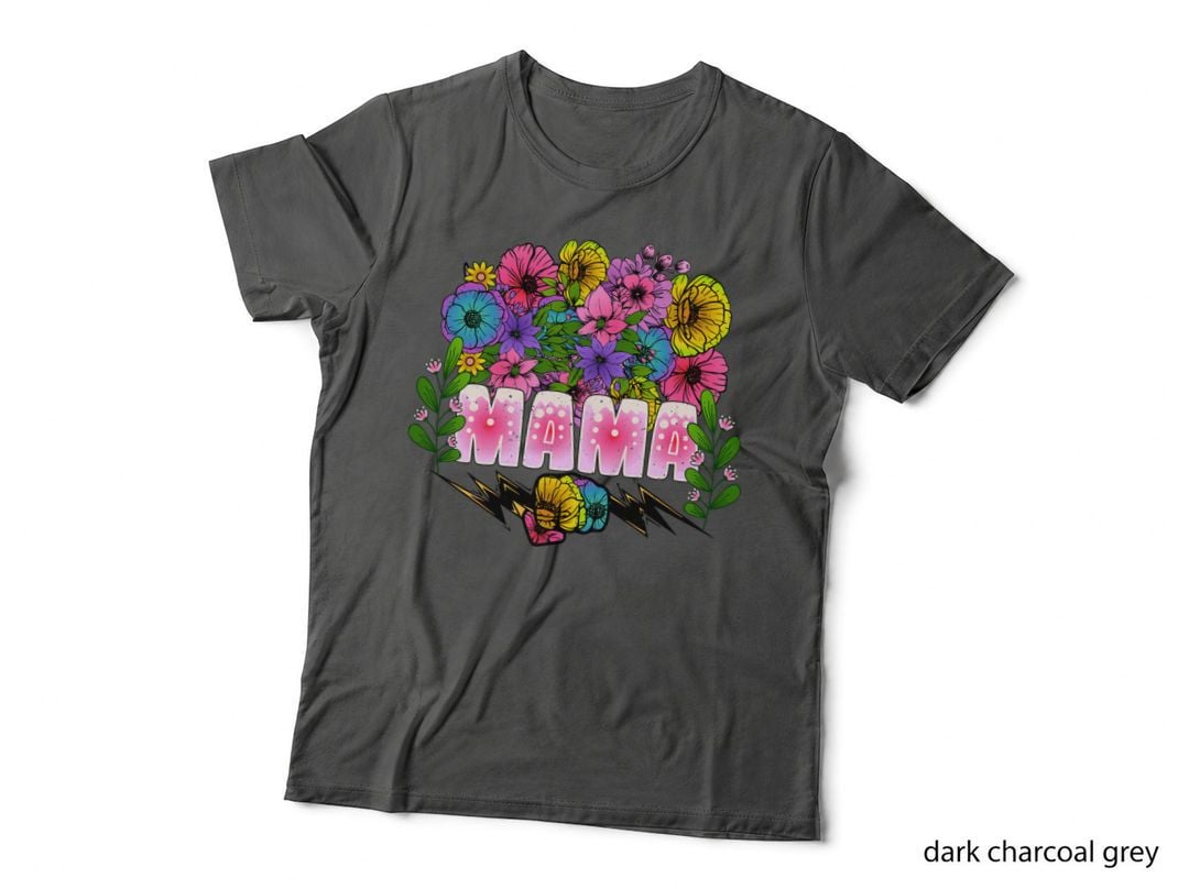 Mama Mothers Day T-Shirt, Colorful Floral Bouquet with Graphic Tee