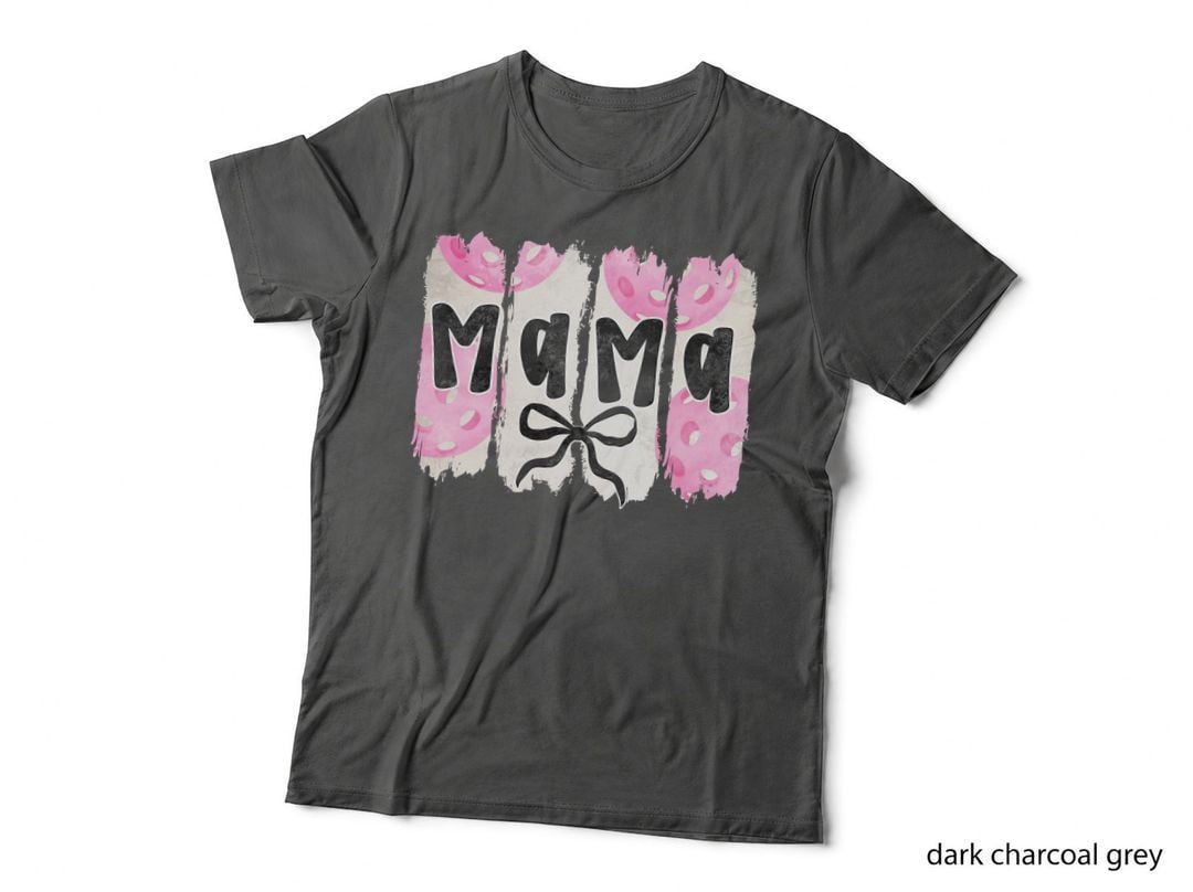 Mama Pickleball T-Shirt, Polka Dots and Ribbon on Paper Graphic Tee