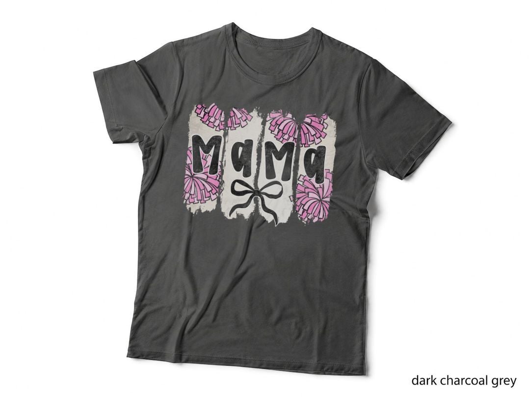 Mama Sport Mom T-Shirt, Cheerleading Pom-Poms Graphic Tee, Cute Sport Mom Shirt