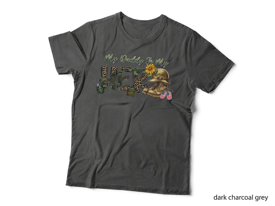 My Daddy Is My Hero Patriotic T-Shirt, Military-Themed Graphic with Boots