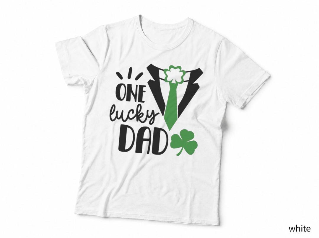 One Lucky Dad St Patricks Day T-Shirt, St. Patrick's Day Dad Shirt Graphic Tee