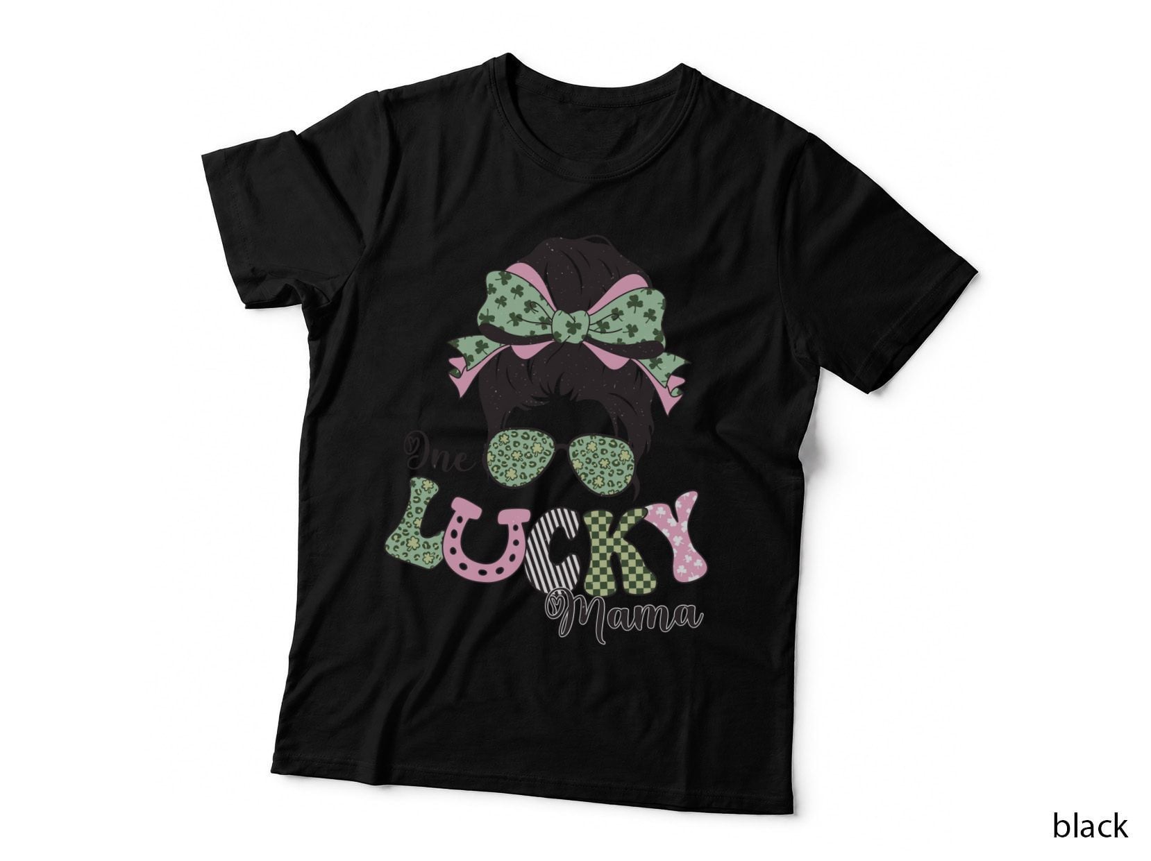 One Lucky Mama St Patricks Day T-Shirt, St. Patrick's Day Themed Hair Bow