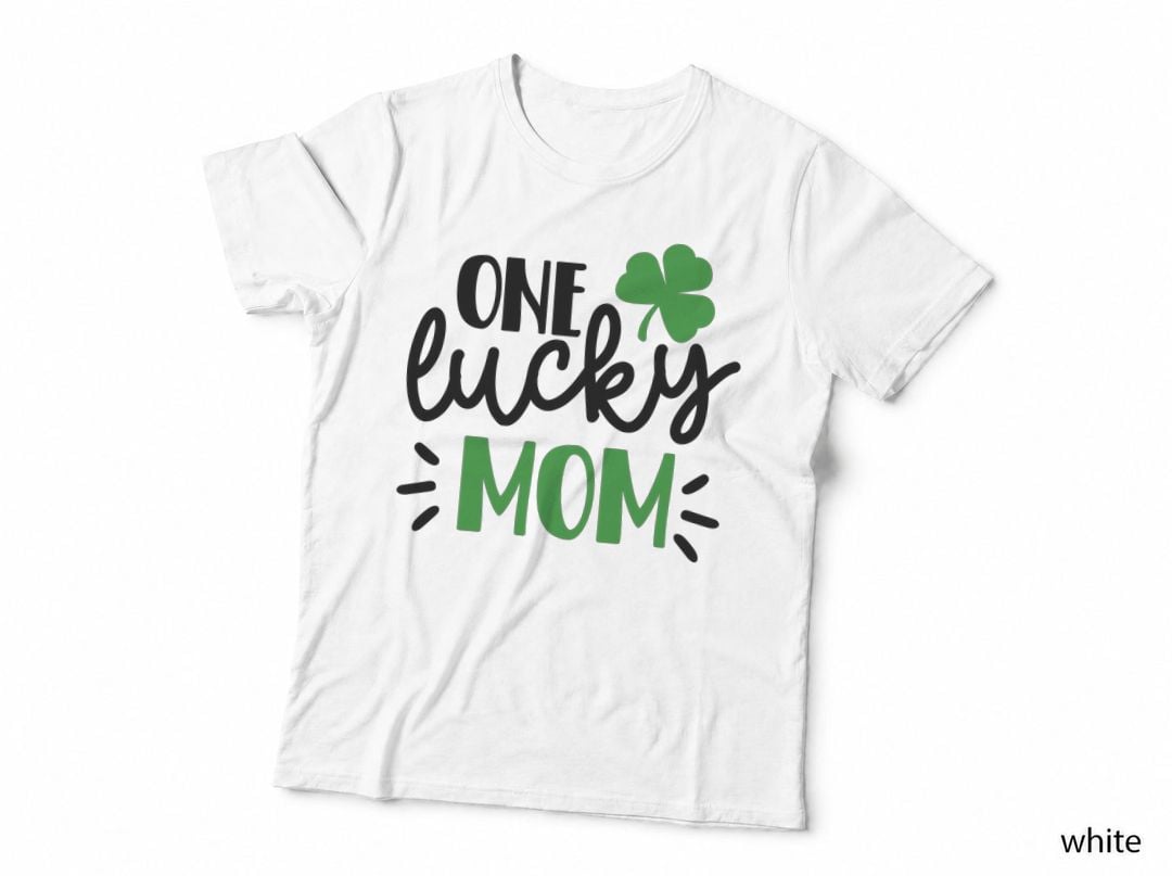 One Lucky Mom St Patricks Day T-Shirt, Lucky Mom Shamrock Celebration Graphic