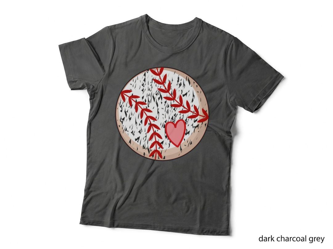 Red Leaves Heart on Textured Background Sport Mom T-Shirt