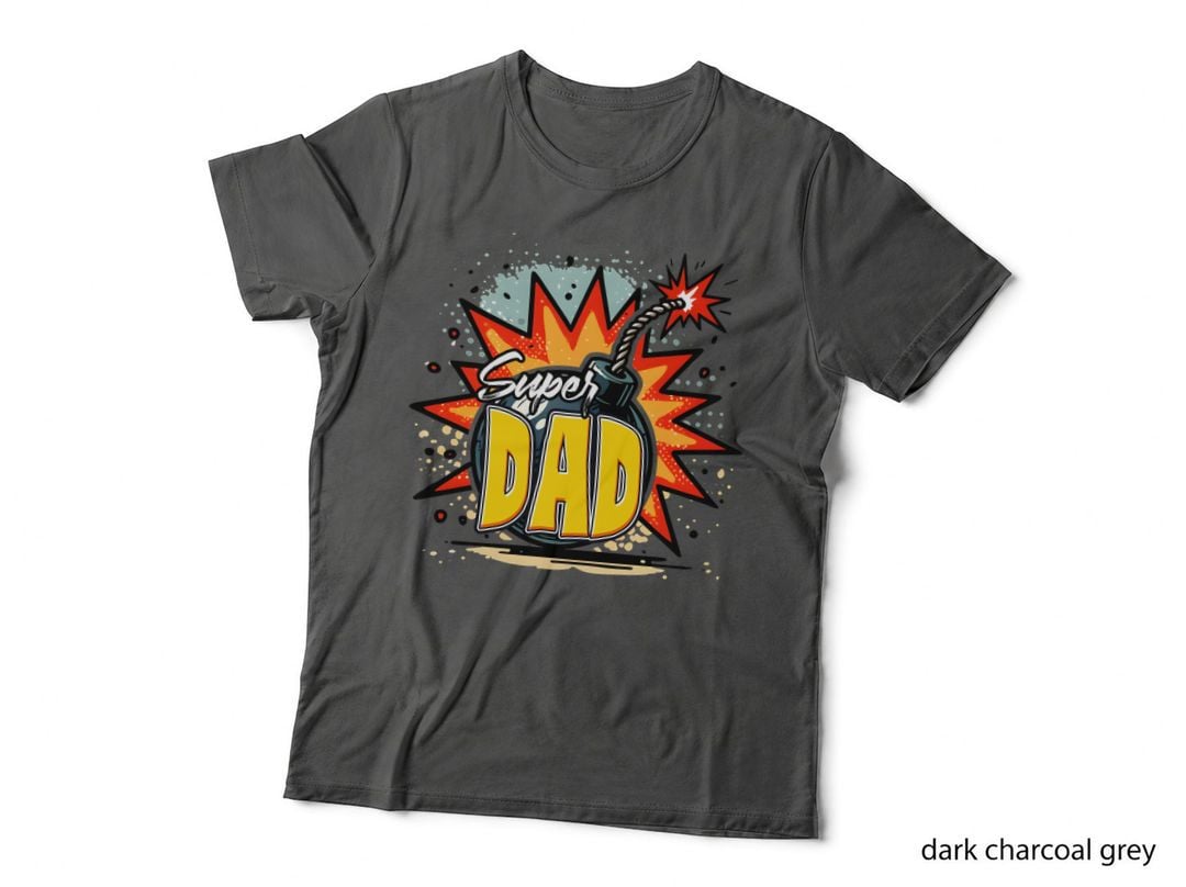 Super Dad Fathers Day T-Shirt, Super Dad Bomb Explosion Graphic Tee
